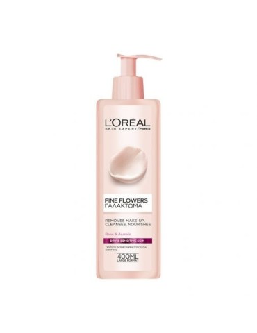 L'OREAL PARIS FINE FLOWERS CLEANSING MILK FOR DRY/SENSITIVE SKINS