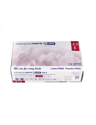 SEMPERCARE NITRILE VELVET GLOVES LARGE 100 PCS PER BOX