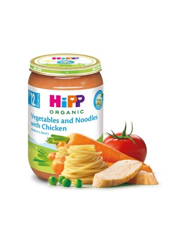 HiPP Vegetables and Noodles with Chicken, BIO, 220g