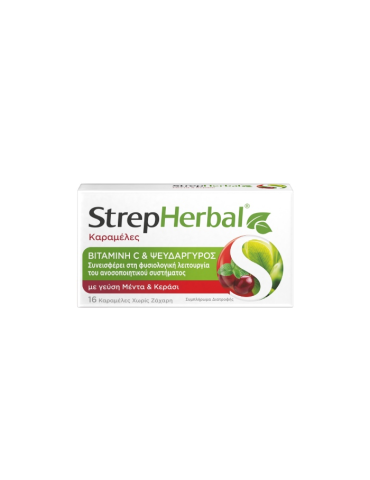 Strepherbal Cherry - Mint with Vitamin C & Zinc