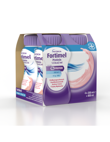 Fortimel Protein Strawberry 4X200ml (replaces Fortimel Extra Strawberry)