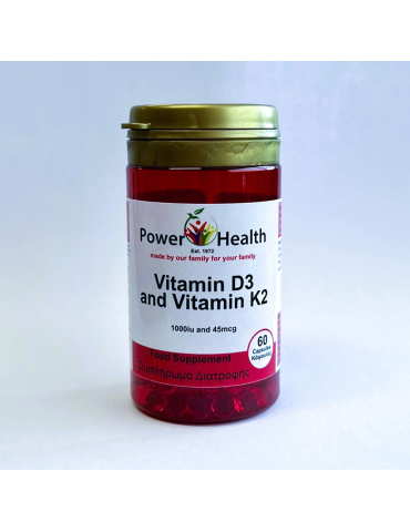 Power Health D3 1000iu & K2 45mcg 60 Capsules