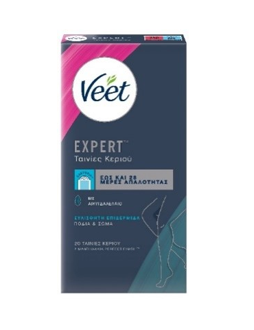 VEET COLD WAX LEGS STRIPS, SENSITIVE SKIN, 20 PCS