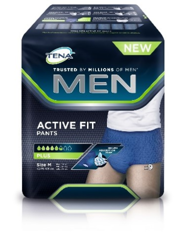 TENA MEN PANTS PLUS MEDIUM, 9 PCS