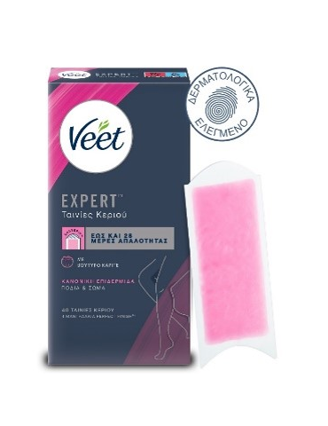 VEET LEGS COLD WAX STRIPS FOR NORMAL SKIN, 40 PCS